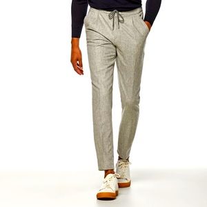Suitsupply Gray Flannel drawstring dress pants 30